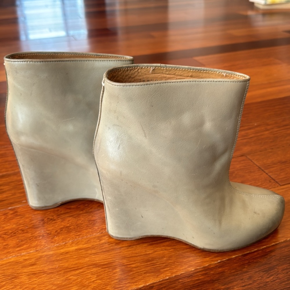 MARGIELA khaki / grey wedge boots SZ 38 (US 8) - Picture 3 of 7